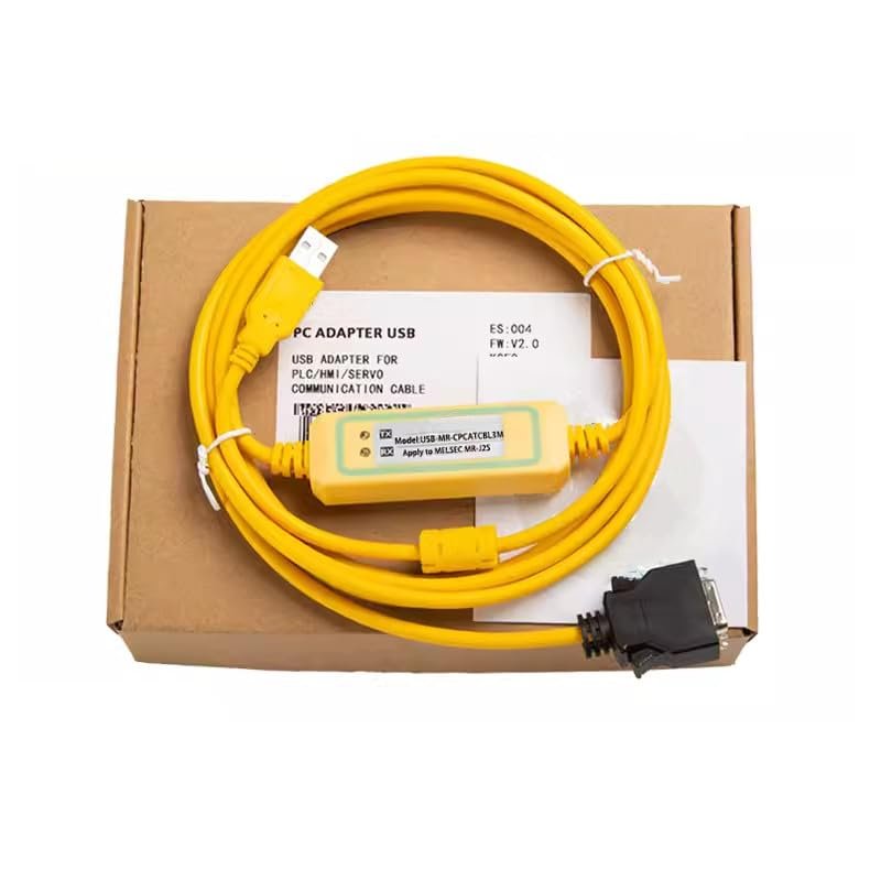 USB-MR-CPCATCBL3M for Servo MR-J2S/J2 Commissioning Cable Communication Data Download Cable Programming Cable Transmission Stable Gold-Plated Plug Stable Model FT232RL Chip Yellow 3 Meter