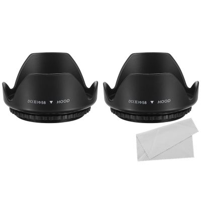 PATIKIL 58mm Camera Lens Hood, 2Pcs Flower Lens Hood Protector with Cloth for Anti-Reflection Blocks Excess Sunlight Enhance Camera Photography for Nikon, for Fujifilm, for Pentax