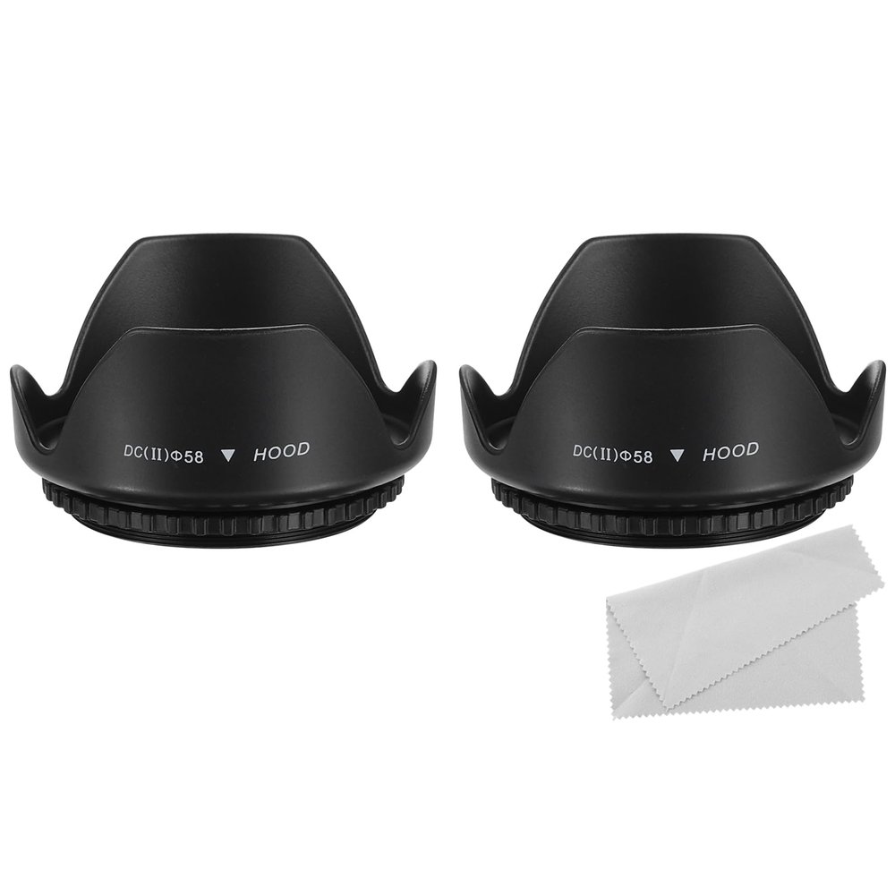 PATIKIL 58mm Camera Lens Hood, 2Pcs Flower Lens Hood Protector with Cloth for Anti-Reflection Blocks Excess Sunlight Enhance Camera Photography for Nikon, for Fujifilm, for Pentax