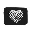 12 inch Laptop Sleeve Bag Black white striped heart Laptop Bag Shockproof Computer Carrying Cover Slim Briefcase Handbag view 1