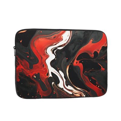 13 inch Laptop Sleeve Bag black and red marble Laptop Bag Shockproof Computer Carrying Cover Slim Briefcase Handbag