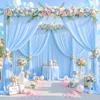 10 Panels Baby Blue Backdrop Curtain for Baby Shower Parties Light Blue Wrinkle Free 50ft x 10ft Backdrop Drapes for Birthday Photo Gender Reveal Photography Polyester Fabric Background Decoration view 3