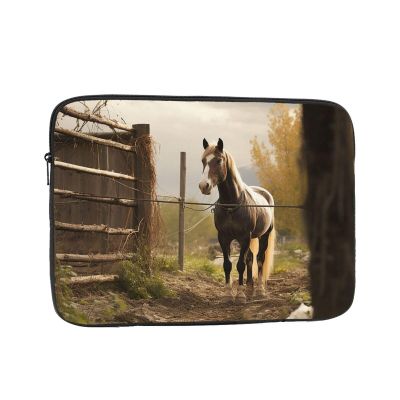 10 inch Laptop Sleeve Bag Fence and horse Laptop Bag Shockproof Computer Carrying Cover Slim Briefcase Handbag