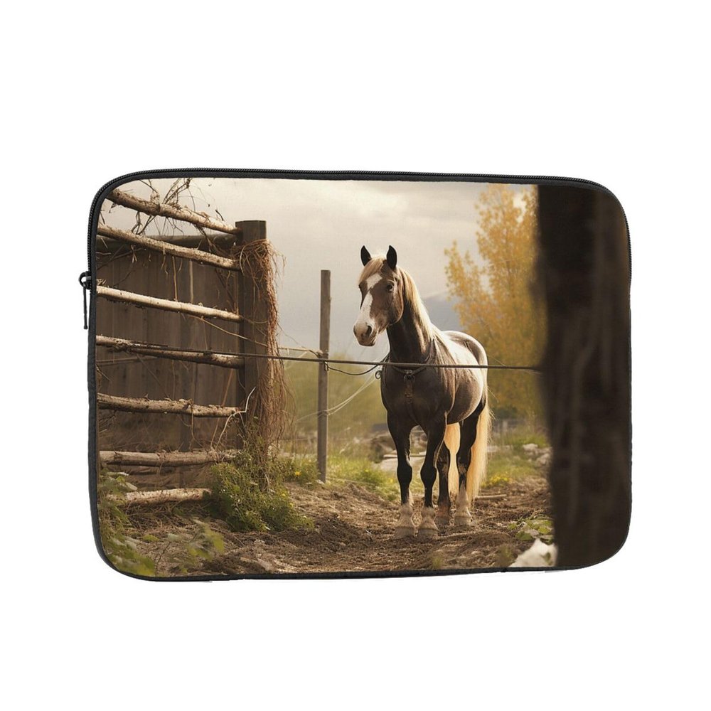10 inch Laptop Sleeve Bag Fence and horse Laptop Bag Shockproof Computer Carrying Cover Slim Briefcase Handbag