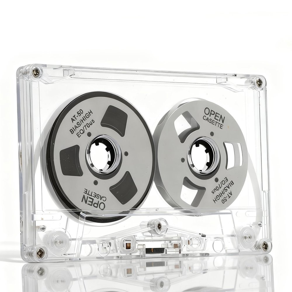 Gugxiom Reel to Reel Blank Cassette Tape, Double Sided Metal Audio Cassette Tape with 50 Minutes Recording Time, Ideal for Music Recording