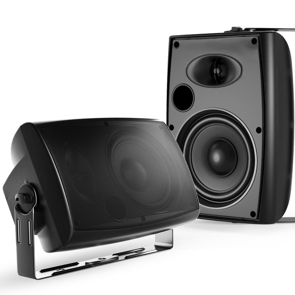 STUDIOFINIX 6.5 Inch 400W Outdoor Bluetooth Speakers Waterproof Wired, Wall Mount Speakers All-Weather Durability for Patio, Covered, Deck, Porch, Pool