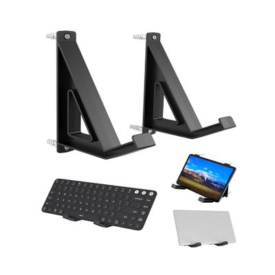 NOTMBESTM Universal Wall Mount Storage Organizer for Keyboard/Laptop/Tablet, Wall Display Rack Holder for Electronics, Compatible with Wall Hangers for Pictures/Paintings/Frames/Books (Black)