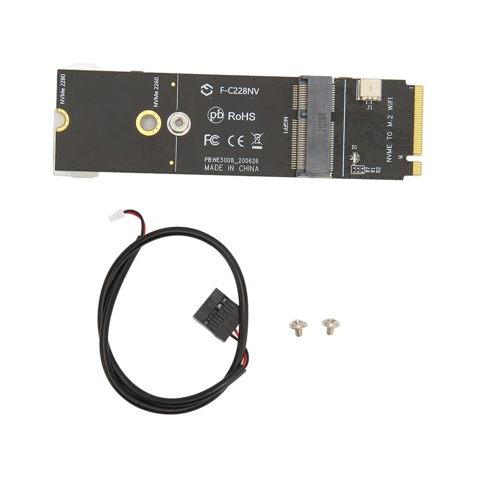 MUNEFE M.2 A E Key to M.2 M Key Card, Stable M.2 A E Key to M.2 M Key, SSD Riser Card for M.2 SSD Network Card