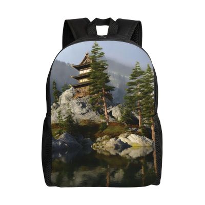 JHLMN Backpack Lake Mountain Travel Casual Laptop Backpack Waterproof Hiking Daypack For Men Women