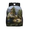 JHLMN Backpack Lake Mountain Travel Casual Laptop Backpack Waterproof Hiking Daypack For Men Women view 1