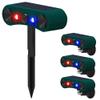 QXMH Solar Indoor&Outdoor Motion Sensor Alarm-129dB Loud Siren Noise Maker, 4 Modes, Ultrasonic Security Alarm, Red&Blue Motion Activated Strobe Light (4 Pack) view 1