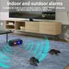 QXMH Solar Indoor&Outdoor Motion Sensor Alarm-129dB Loud Siren Noise Maker, 4 Modes, Ultrasonic Security Alarm, Red&Blue Motion Activated Strobe Light (4 Pack) view 3