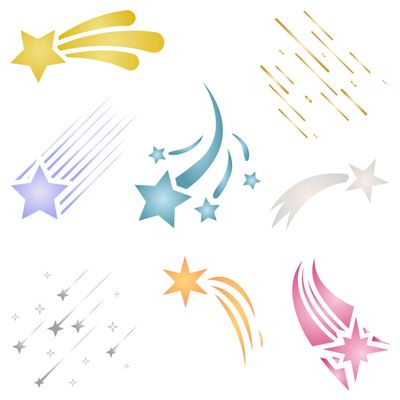 Shooting Stars Stencil, 4.5 x 4.5 inch - Mix Media Layering Celestial Shooting Star