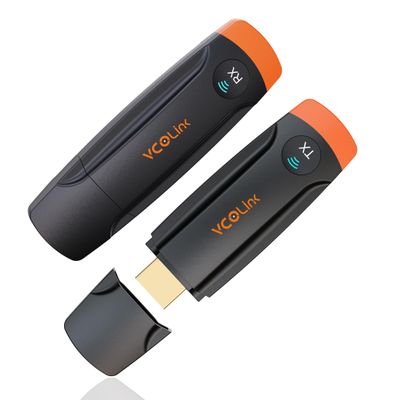 VCOLink Wireless HDMI Transmitter and Receiver, 196ft/60m, 4K Input to 1080P Output, Supports 8-TX to 1-RX, One-Click Selection, Zero Lag, Plug & Play, 5G/2.4G for TV, PC, Laptop & Projector