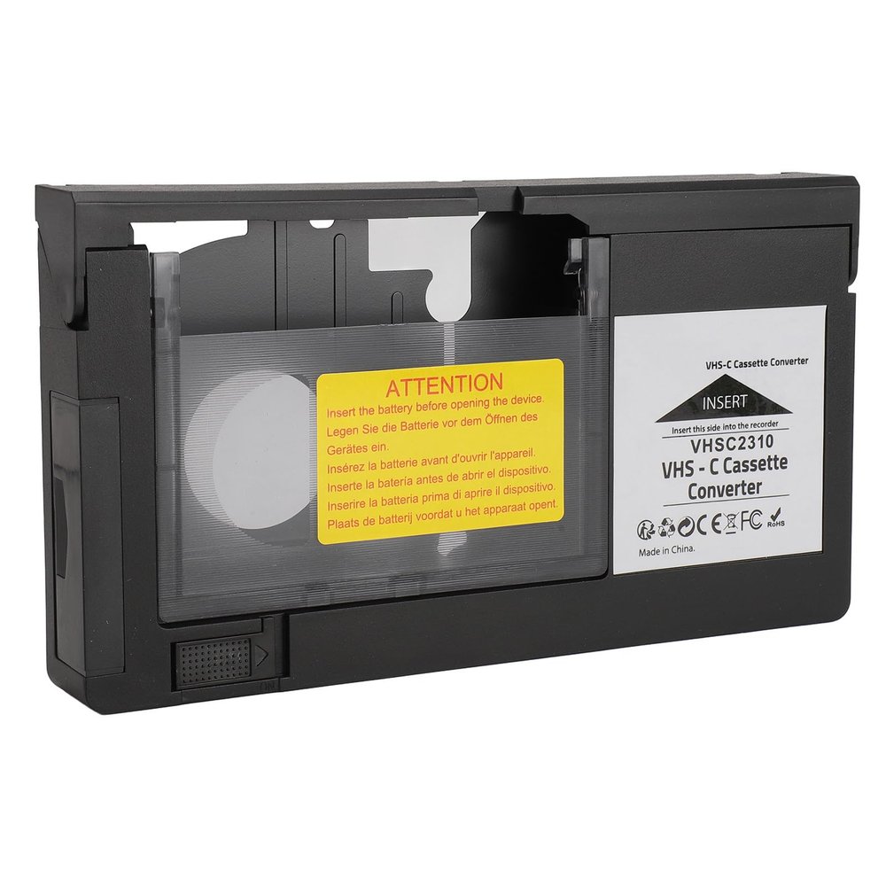 Yoidesu VHS C Cassette Adapter for VHS C SVHS Camcorders, Playback Recording Video Cassette Converter for S VHS C S VHS Tapes, One Key Control, User Friendly