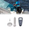 POENVFPO Stainless Steel Aluminum Transom Clamp Kit, Locking Pressure Plate Screw Handle Design, for 15hp Engine view 3