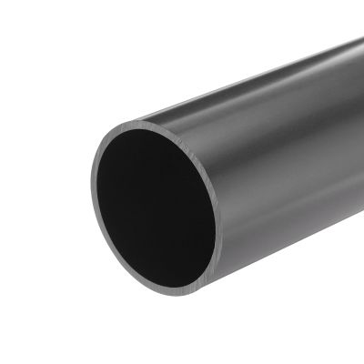 MECCANIXITY 2.5 Inch PVC Rigid Tube Round Pipe Hardware Tubing 57mm ID 63mm OD 20cm/8" Length Dark Grey High Impact for Water Pipe