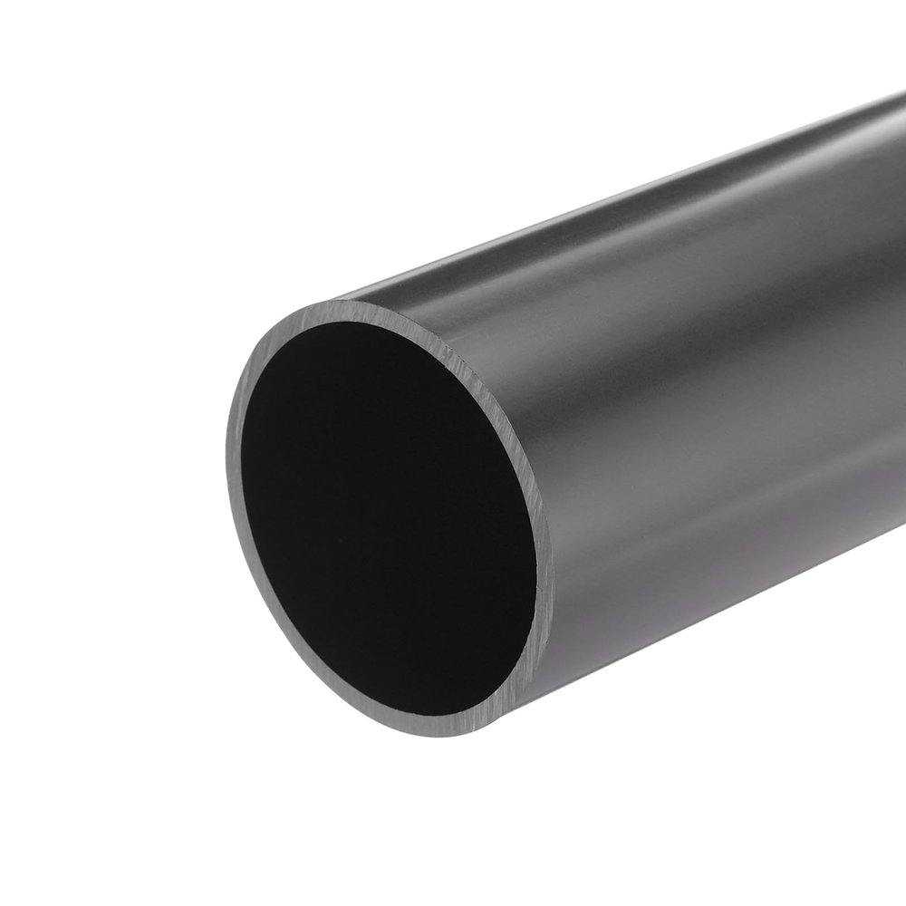 MECCANIXITY 2.5 Inch PVC Rigid Tube Round Pipe Hardware Tubing 57mm ID 63mm OD 20cm/8" Length Dark Grey High Impact for Water Pipe