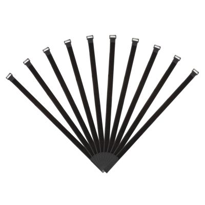 MECCANIXITY Fastening Hook and Loop Cable Tie 23.6 x 0.7 Inch Reusable with Buckle Adjustable Multi-Purpose Wire Strap for Cord Management Black, Pack of 10