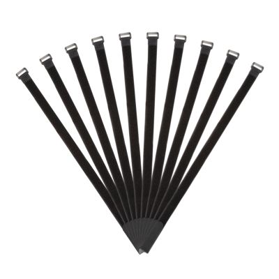 MECCANIXITY Fastening Hook and Loop Cable Tie 21.6 x 0.7 Inch Reusable with Buckle Adjustable Multi-Purpose Wire Strap for Cord Management Black, Pack of 10
