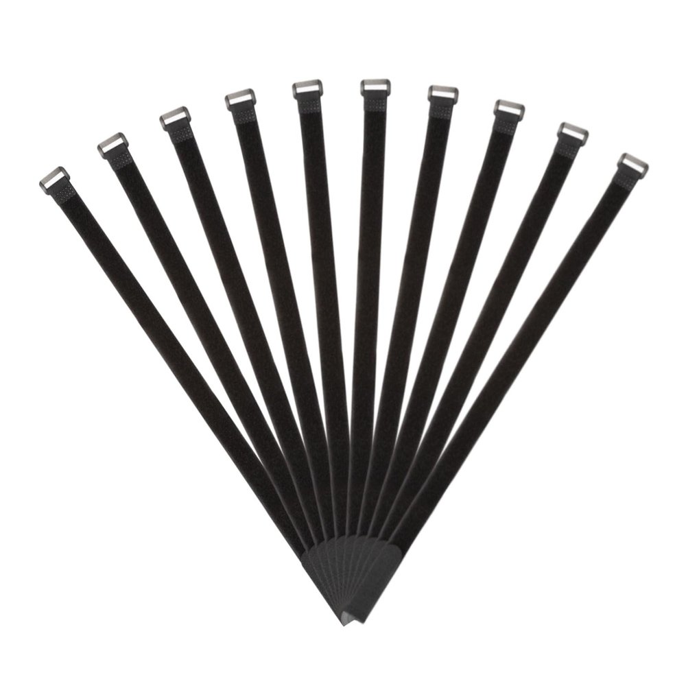 MECCANIXITY Fastening Hook and Loop Cable Tie 21.6 x 0.7 Inch Reusable with Buckle Adjustable Multi-Purpose Wire Strap for Cord Management Black, Pack of 10