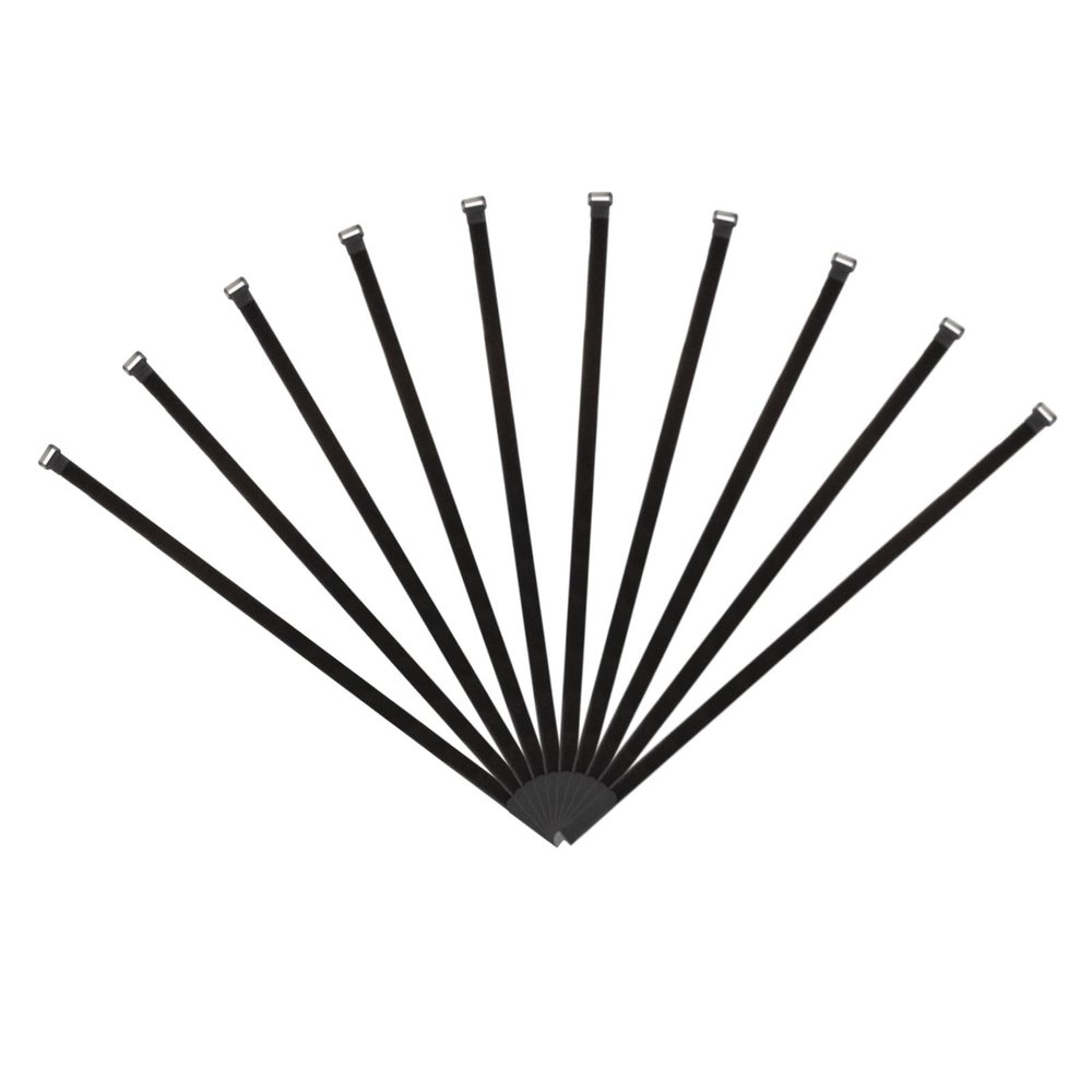MECCANIXITY Fastening Hook and Loop Cable Tie 31.4 x 0.7 Inch Reusable with Buckle Adjustable Multi-Purpose Wire Strap for Cord Management Black, Pack of 10