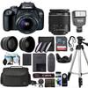 Canon EOS Rebel T100 DSLR Camera with 18-55mm f/3.5-6.3 III Lens with Sunshine Advance Accessories Bundle, Black, CAT100-1855MM (Renewed) view 1