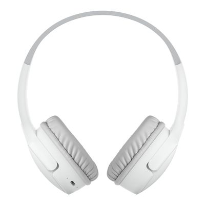 Belkin SoundForm Children's Mini Wireless Headphones with Built-in Microphone and Fun Sticker for 30 Hours Playback - Study Holidays on Ear Headphones for iPhone, iPad, Galaxy, White