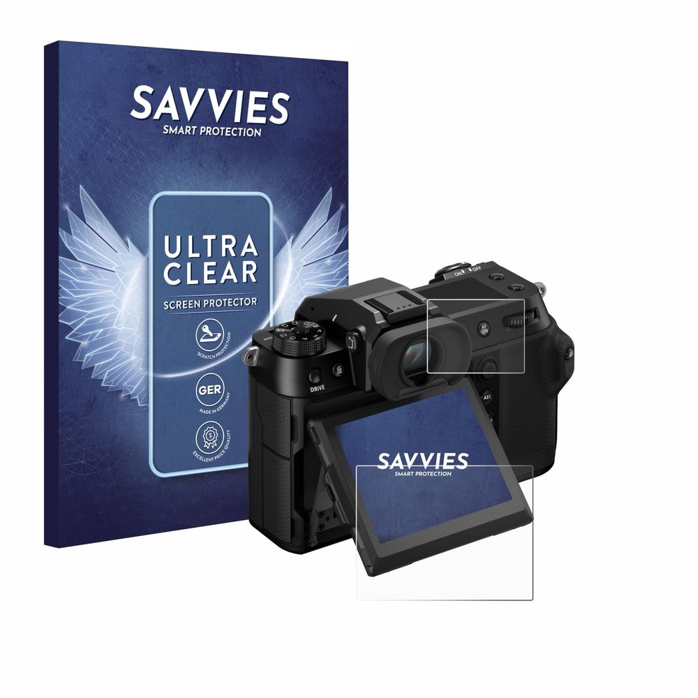 savvies 18 Pack Screen Protector compatible with Fujifilm GFX100S II (Display + top plate display) Protection Film Clear