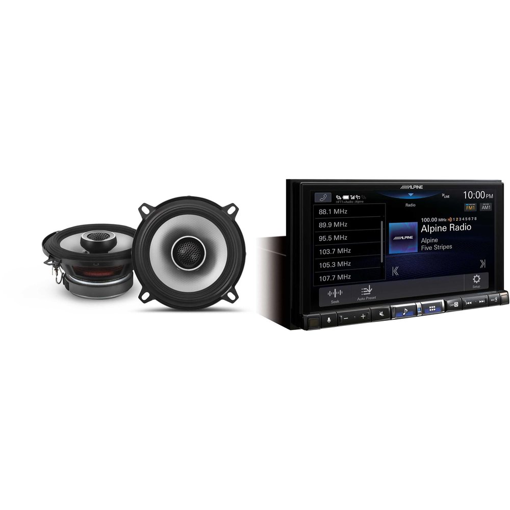 Alpine iLX-507 7" Multimedia Receiver Wireless Apple CarPlay & Wireless Android Auto & 1 Pair S2-S50 Type S 5.25" Coax Speakers