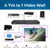 OREI 4K 4x4 HDMI Matrix Video Wall Controller Processor Multiviewer Display Upto 4K 60hz 2x1, 1x2, 1x3, 1x4 Supports 180 Degree Rotate RS-232 Audio Extraction (UHD-44MVW) view 3
