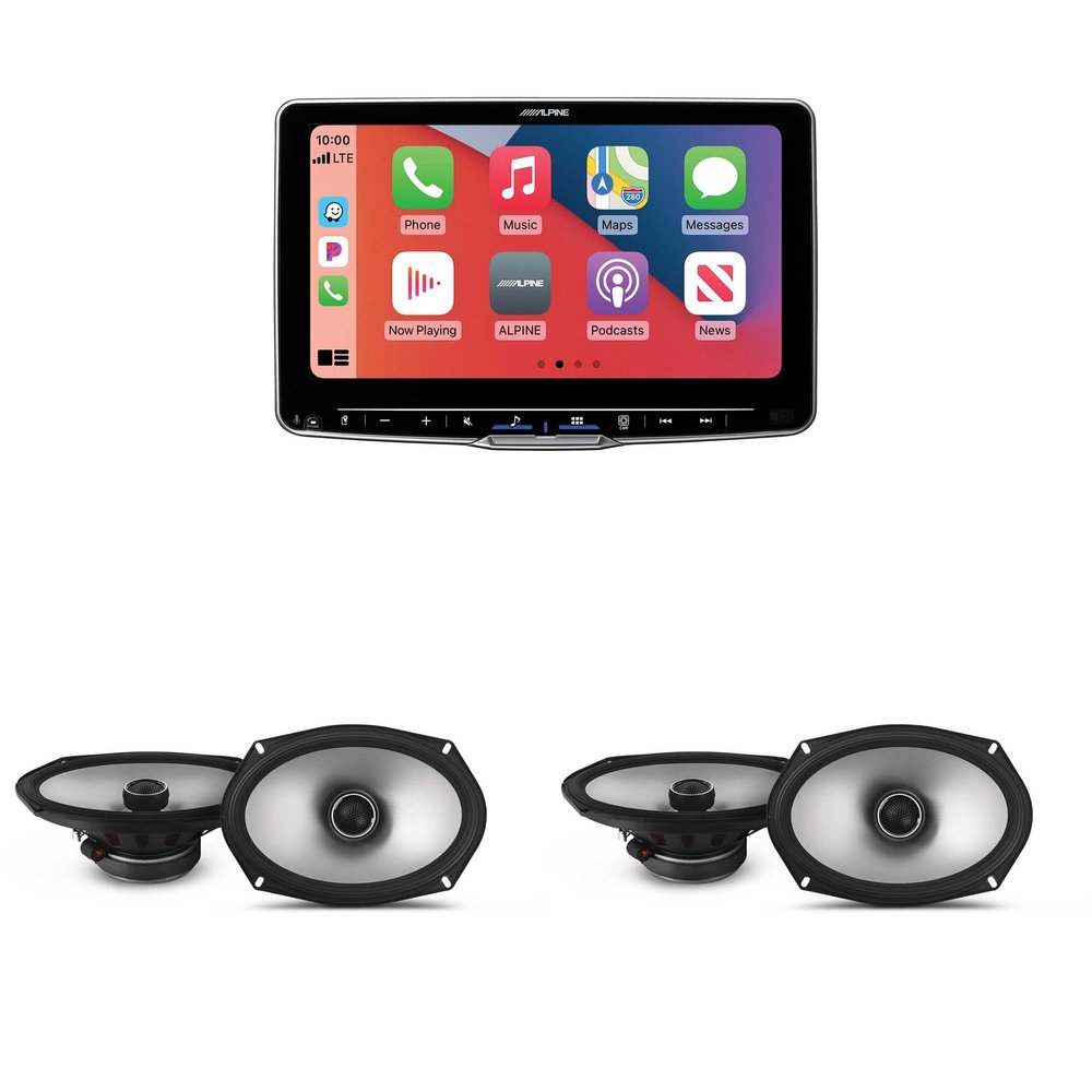 Alpine ILX-F509 Halo9 9" Multimedia Touchscreen Receiver & 2 Pairs Alpine S2-S69 Type S 6x9 Coax Speakers