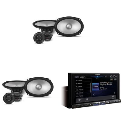 Alpine iLX-507 7" Multimedia Receiver Wireless Apple CarPlay & Wireless Android Auto & 2 Pairs S2-S69C Type S 6x9 Component Speakers