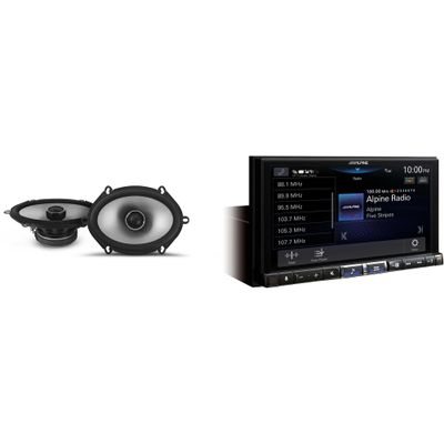 Alpine iLX-507 7" Multimedia Receiver Wireless Apple CarPlay & Wireless Android Auto & 1 Pair Alpine S2-S68 Type S 6x8 Coax Speakers