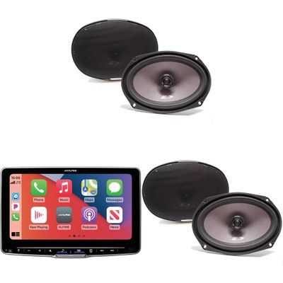 Alpine ILX-F509 Halo9 9" Multimedia Touchscreen Receiver & 2 Pairs SXE-6926S 6x9 Coax Speakers