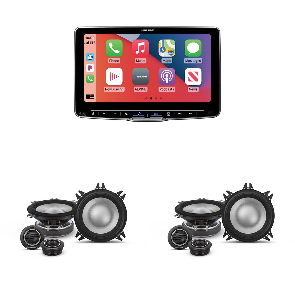 Alpine ILX-F509 Halo9 9" Multimedia Touchscreen Receiver & 2 Pairs S2-S40C Type S 4" Component Speakers