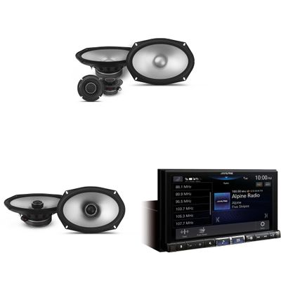 Alpine iLX-507 7" Multimedia Receiver Wireless Apple CarPlay & Wireless Android Auto & 1 Pair Alpine S2-S69C Type S 6x9 Comp Speakers