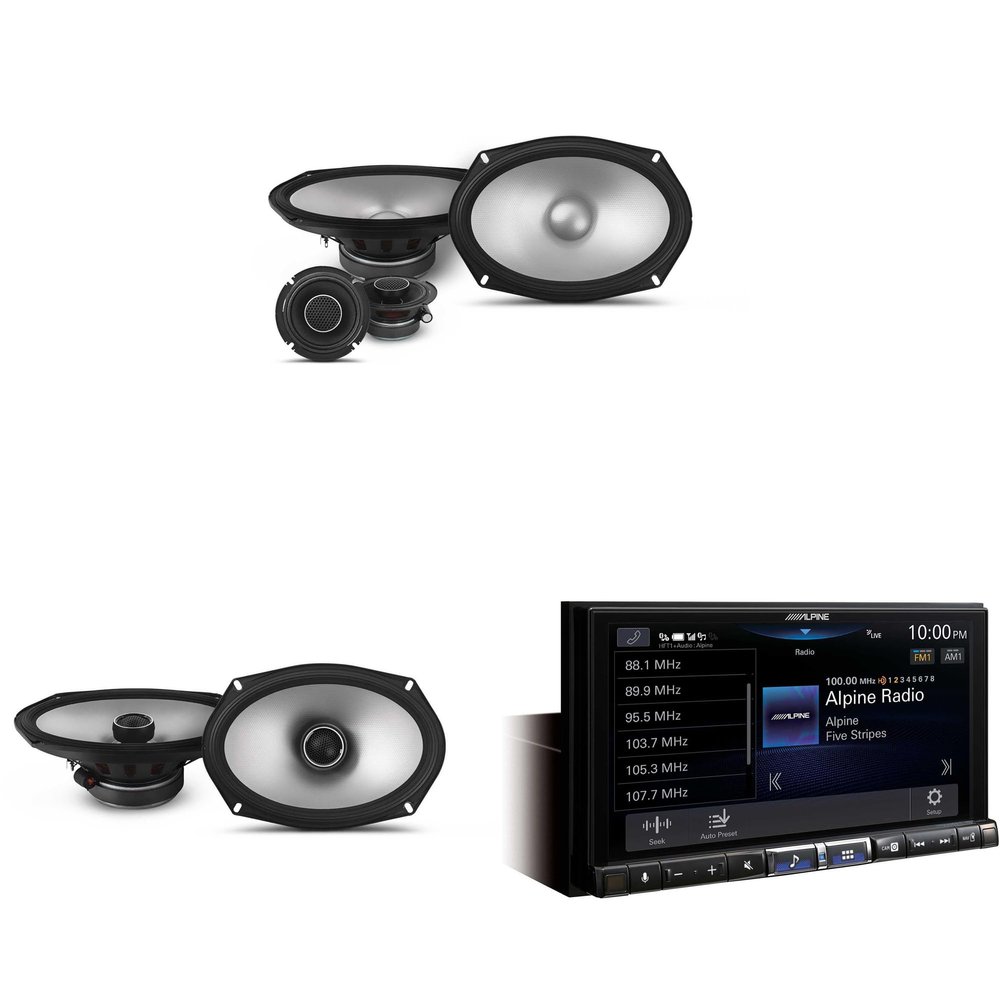 Alpine iLX-507 7" Multimedia Receiver Wireless Apple CarPlay & Wireless Android Auto & 1 Pair Alpine S2-S69C Type S 6x9 Comp Speakers