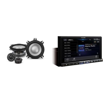Alpine iLX-507 7" Multimedia Receiver Wireless Apple CarPlay & Wireless Android Auto & 1 Pair Alpine S2-S40C Type S 4" Component Speakers