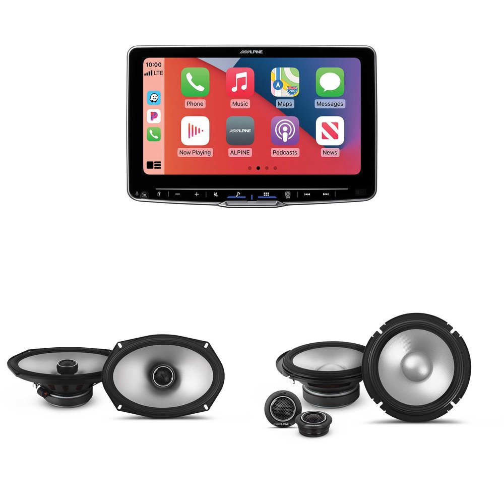 Alpine ILX-F509 Halo9 9" Multimedia Touchscreen Receiver & 1 Pair S2-S65C Type S 6.5" Component Speakers and 1 Pair S2-S69 Type S 6x9 Coax