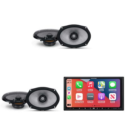 Alpine iLX-407 7-Inch Multimedia Receiver Apple Carplay and Android Auto w/ (2) R2-S69 6x9 Coax Bundle