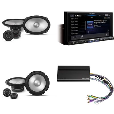 Alpine iLX-507 7" Multimedia Receiver Wireless Apple CarPlay & Wireless Android Auto & 1 Pair Alpine S2-S65C Type S 6.5" Comp, S2-S69C Type S 6x9 Comp. Including Power Pack