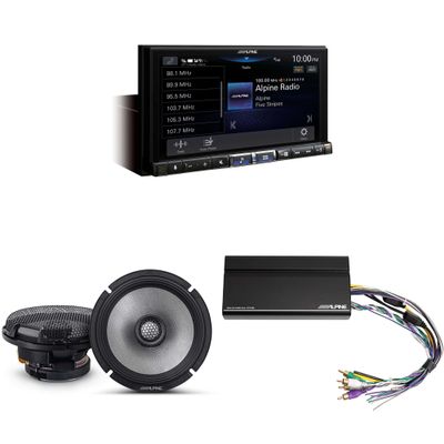 Alpine ILX-507 7-Inch Multimedia Receiver w/ R2-S65 6.5" Coaxial Bundle w/Power Pack