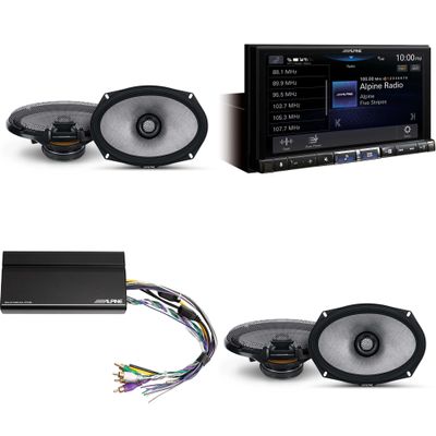 Alpine ILX-507 7-Inch Multimedia Receiver w/ (2) R2-S69 6x9 Coax Bundle w/Power Pack