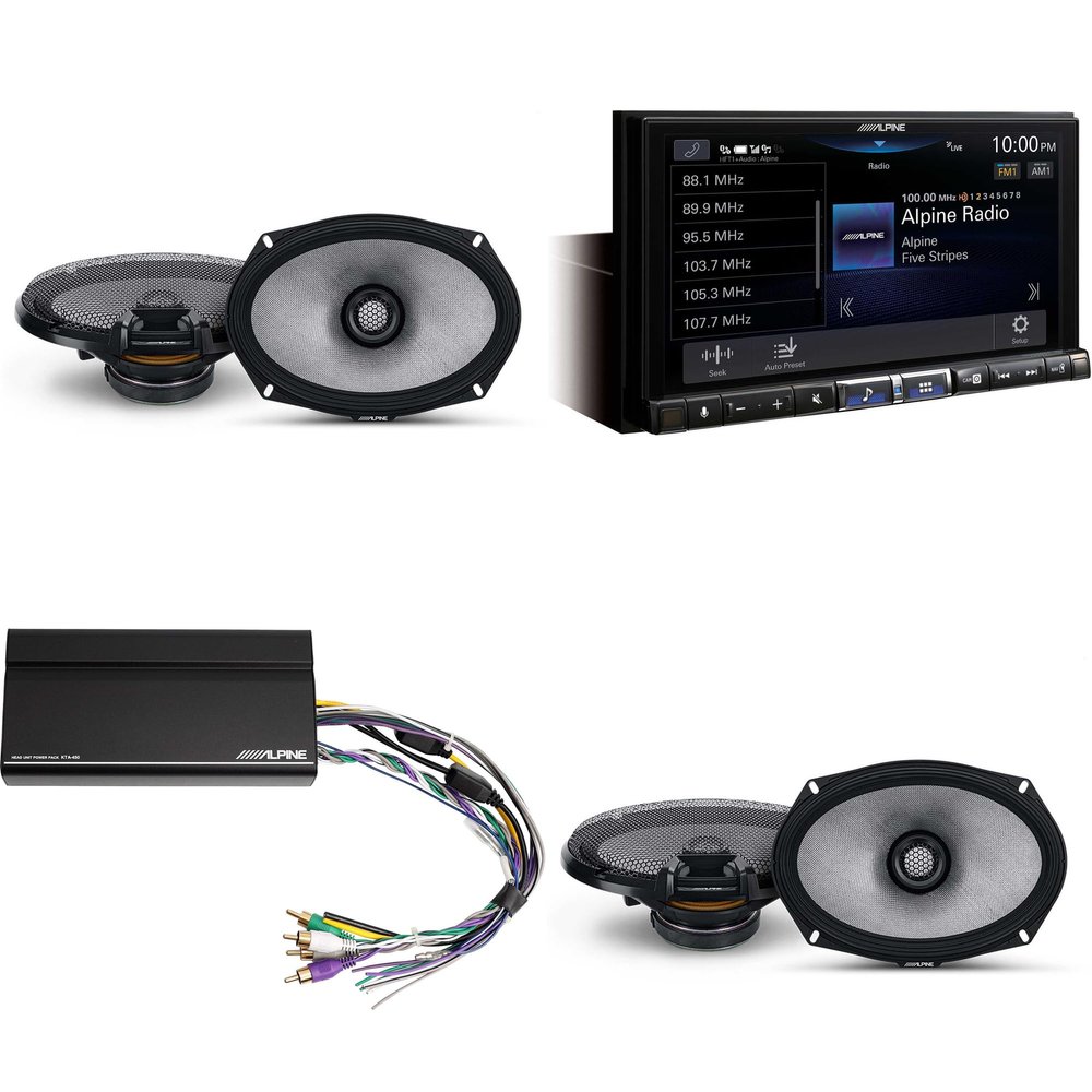 Alpine ILX-507 7-Inch Multimedia Receiver w/ (2) R2-S69 6x9 Coax Bundle w/Power Pack