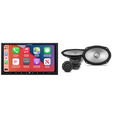 Alpine iLX-407 7-Inch Multimedia Receiver Apple Carplay and Android Auto & 1 Pair Alpine S2-S69C Type S 6x9 Comp Speakers
