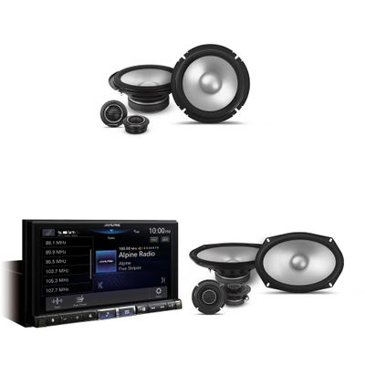 Alpine iLX-507 7" Multimedia Receiver Wireless Apple CarPlay & Wireless Android Auto & 1 Pair Alpine S2-S65C Type S 6.5" Comp, S2-S69C Type S 6x9 Comp.