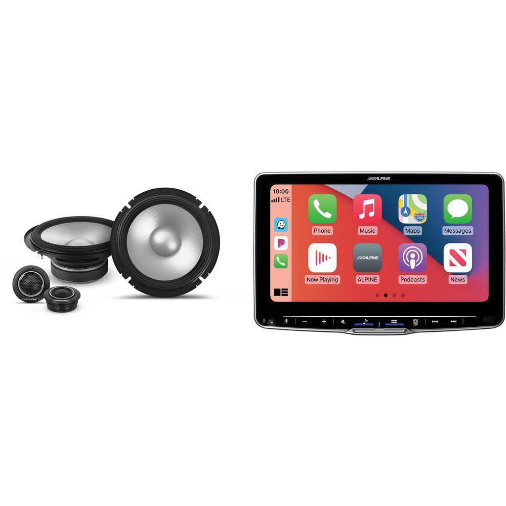 Alpine ILX-F509 Halo9 9" Multimedia Touchscreen Receiver &1 Pair S2-S65C Type S 6.5" Component Speakers