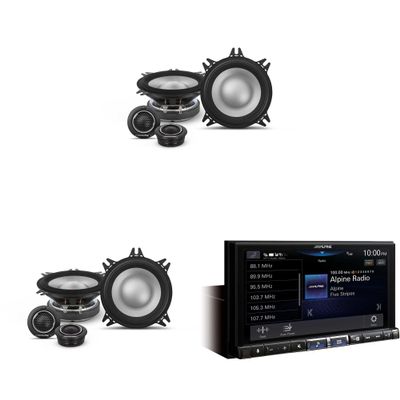 Alpine iLX-507 7" Multimedia Receiver Wireless Apple CarPlay & Wireless Android Auto & 2 Pairs S2-S40C Type S 4" Component Speakers