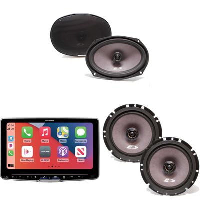 Alpine ILX-F509 Halo9 9" Multimedia Touchscreen Receiver & A Pair SXE-1726S 6.5" Coax and A Pair SXE-6926S 6x9 Coax Speakers